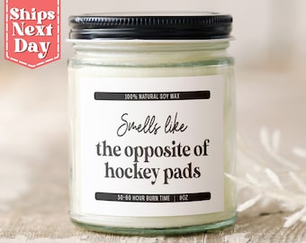 Hockey Pads. Funny Hockey Parent Gift, Player Gift - Hockey Manager Gift - Hockey Mom, Dad Gift Candle SC-590