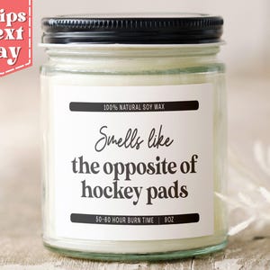 Hockey Pads. Funny Hockey Parent Gift, Player Gift - Hockey Manager Gift - Hockey Mom, Dad Gift Candle C-590