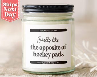Hockey Pads. Funny Hockey Parent Gift, Player Gift - Hockey Manager Gift - Hockey Mom, Dad Gift Candle C-590