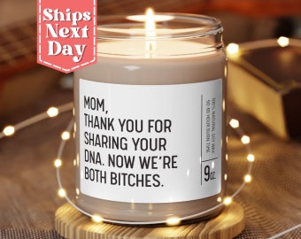 Mom thanks for sharing your DNA - Funny Mothers Day gifts - Moms birthday candle - funny candles for mom - Best mom ever gifts C-943