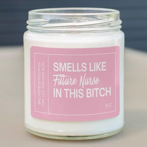Smells Like Future Nurse In This Bitch Soy Wax Candle, Gift For Nurse, Nursing School Acceptance Gift, Registered Nurse Gift C-770