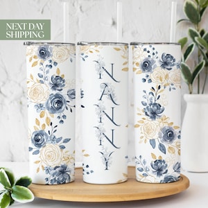 Floral Nanny Tumbler for Nanny Mother&#39;s Day Gift - Cute Birthday Gift For Nanny - Nanny Travel, To Go Cup - Nanny Tumbler T-240