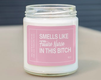 Smells Like Future Nurse In This Bitch Soy Wax Candle, Gift For Nurse, Nursing School Acceptance Gift, Registered Nurse Gift SC-770