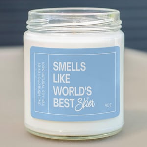 Smells Like World&#39;s Best Skier Soy Wax Candle, Skiing Gift, Gift For Skier, Funny Gift For Skier, Ski Decoration, Eco Friendly Candle C-728