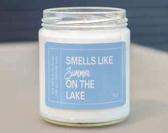 Smells Like Summer On The Lake Soy Wax Candle - Lake House Decoration - Gift For Lake House - Lake Vacation Souvenir Candle SC-687