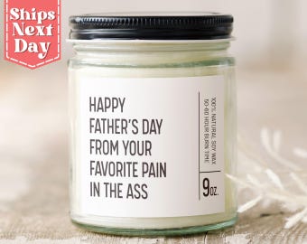 Happy Fathers Day Candle - Funny Father's Day Gift for The Best Dad - Gift to Dad From Daughter - Funny Candle Gift C-016