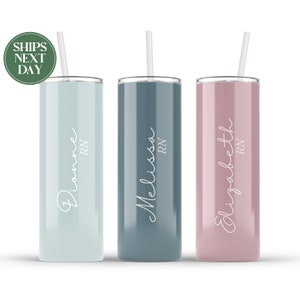 Personalized Nurse Boho Tumbler - Cute RN Nurse Tumbler - Nurse Graduation Gift - CNA Coworker Appreciation Gift T-471