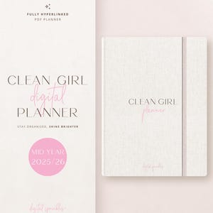 Planificador digital 2025/2026, planificador para iPad, planificador con fecha, planificador Goodnotes, planificador minimalista con hipervínculos, planificador Aesthetic Clean Girl