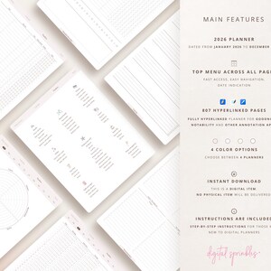 Digital Planner, 2026 Digital Planner, 2026 Dated Planner, Goodnotes Planner, iPad Planner, Ultimate Life Planner, 2026 Calendar image 9