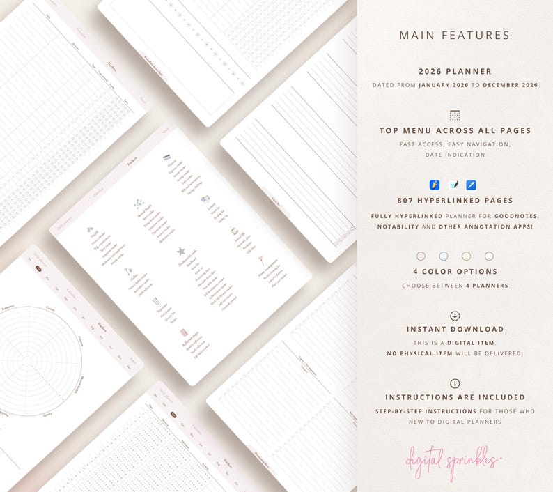 Digital Planner, 2026 Digital Planner, 2026 Dated Planner, Goodnotes Planner, iPad Planner, Ultimate Life Planner, 2026 Calendar image 9