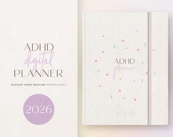 ADHD Planner, 2026 Digital Planner, 2026 Dated ADHD Planner, GoodNotes Planner, iPad Planner, ADHD Daily Journal, Life Planner, 2026 Planner