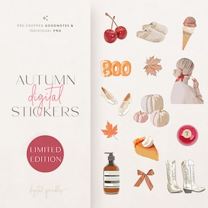 Herbst Digitale Aufkleber | Herbst Saison Goodnotes Aufkleber | Halloween Digitale Aufkleber | Vorgeschnittene Goodnotes-Aufkleber | Limitierte Auflage