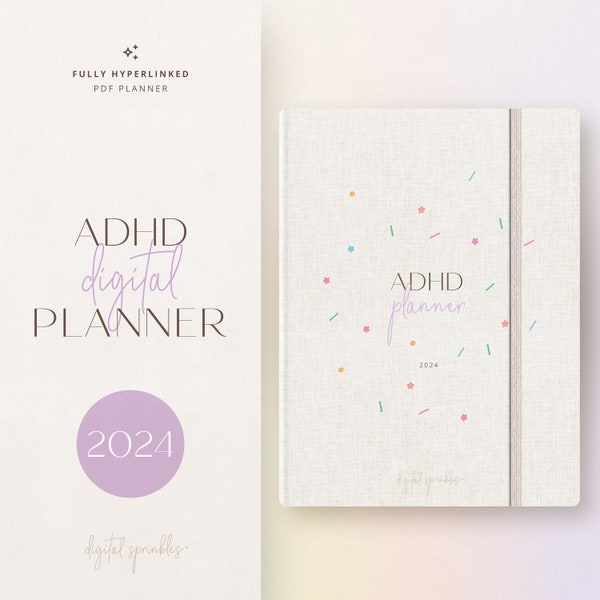 ADHD Planner | 2024 Digital Planner | Dated ADHD Planner | GoodNotes Planner | iPad Planner | ADHD Daily Journal | Life Planner | 817 Pages