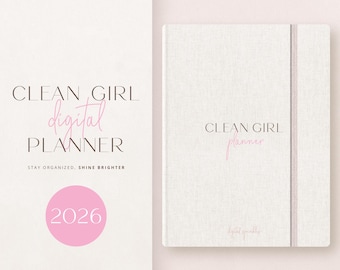 Digital Planner, 2026 Clean Girl Digital Planner, 2026 Dated Planner, Goodnotes Planner, iPad Planner, Ultimate Life Planner, 2026 Calendar