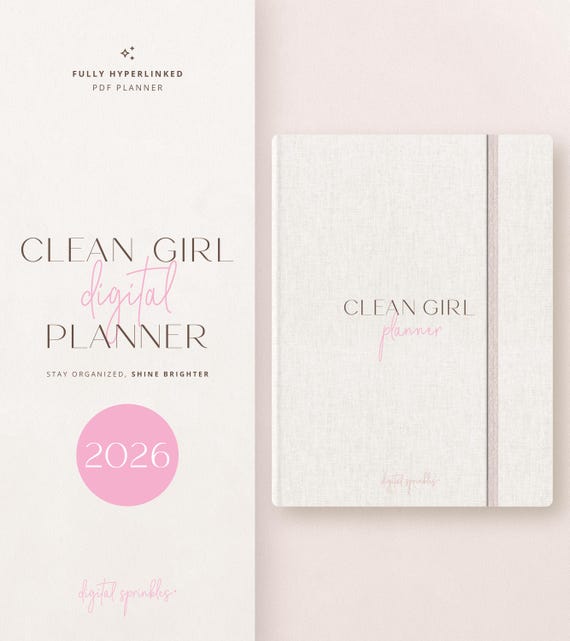 Digital Planner, 2026 Clean Girl Digital Planner, 2026 Dated Planner, Goodnotes Planner, iPad Planner, Ultimate Life Planner, 2026 Calendar