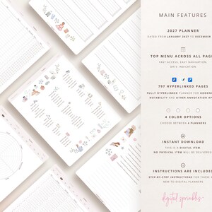 Digital Planner, 2027 Clean Girl Digital Planner, 2027 Dated Planner, Goodnotes Planner, iPad Planner, Ultimate Life Planner, 2027 Calendar image 9