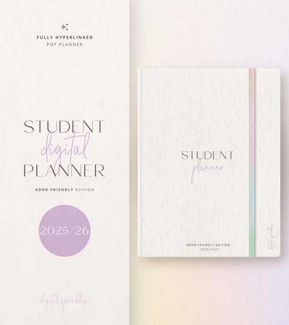 ADHD Student Planner, Digital planner, Academic planner 2025-2026, iPad planner, Goodnotes planner, College planner, ADHD School Planner