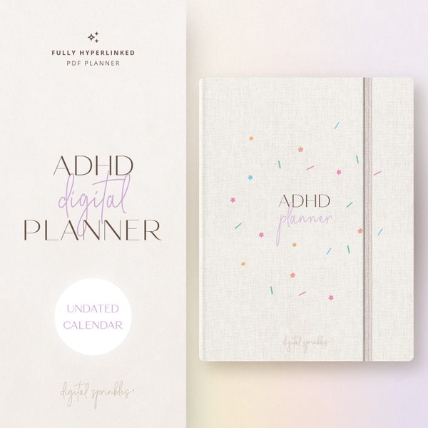 ADHD Planner | 815 Pages | Digital Planner | Undated ADHD Planner | GoodNotes Planner | iPad Planner | ADHD Daily Journal | Life Planner