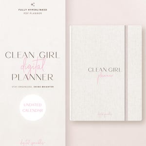 Agenda numérique | Agenda Clean Girl | Agenda numérique non daté | Agenda non daté | Agenda Goodnotes | Agenda iPad | Calendrier non daté