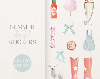 Digital Stickers | Summer Stickers | Travel Goodnotes Stickers | Pre-Cropped Goodnotes Stickers | Vacation Stickers | Floral Stickers