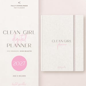 Digital Planner, 2027 Clean Girl Digital Planner, 2027 Dated Planner, Goodnotes Planner, iPad Planner, Ultimate Life Planner, 2027 Calendar image 1