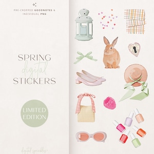 Digital Stickers | Spring Digital Stickers | Easter Goodnotes Stickers | Pre-Cropped Goodnotes Stickers | Floral Stickers | Garden Stickers