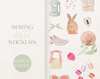 Digital Stickers | Spring Digital Stickers | Easter Goodnotes Stickers | Pre-Cropped Goodnotes Stickers | Floral Stickers | Garden Stickers