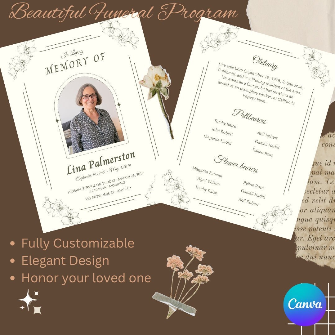 Beautiful Funeral Program Death of Loved One, Loved One, Wake, Love