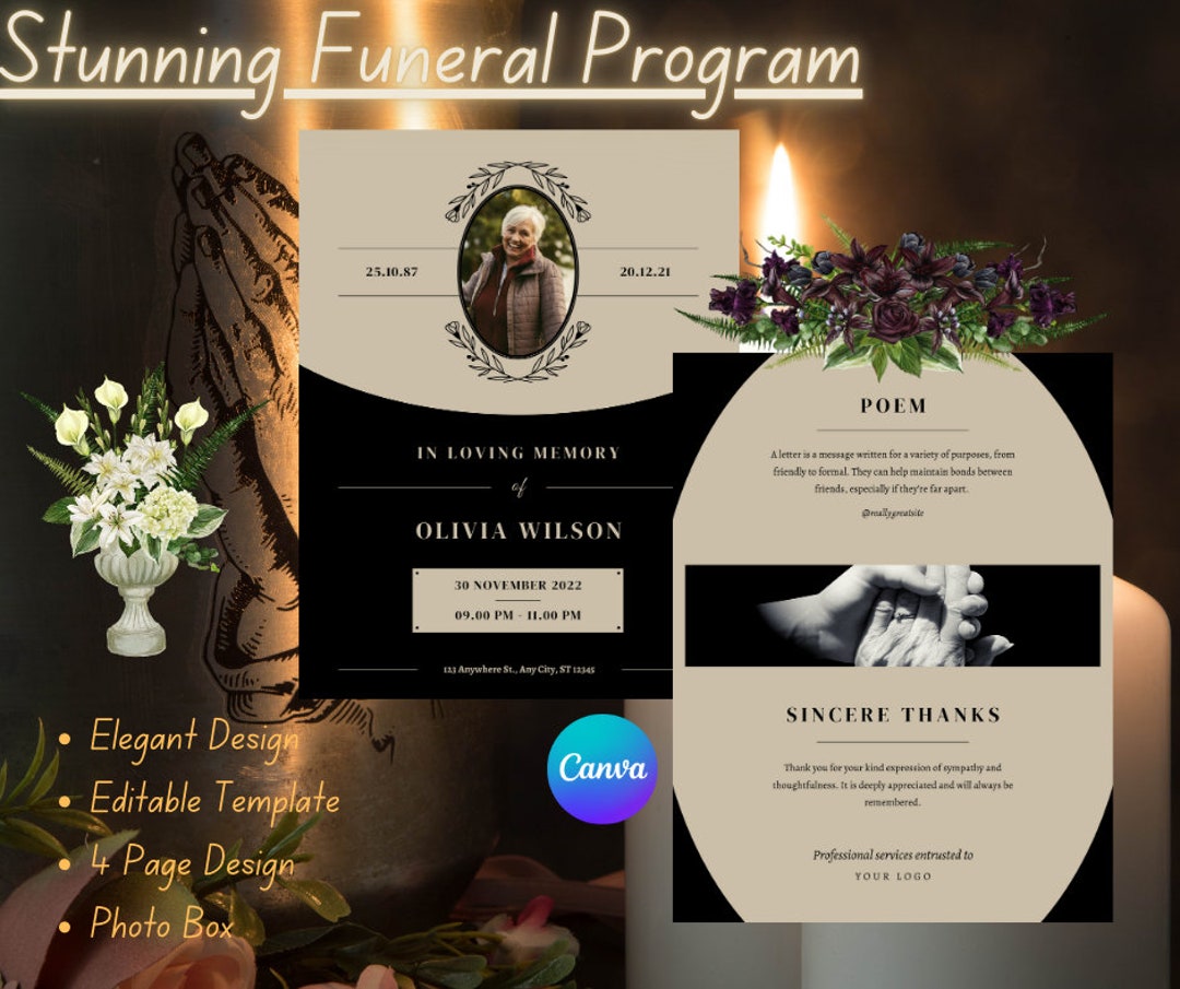 Stunning Funeral Program Death of Loved One, Loved One, Wake, Love