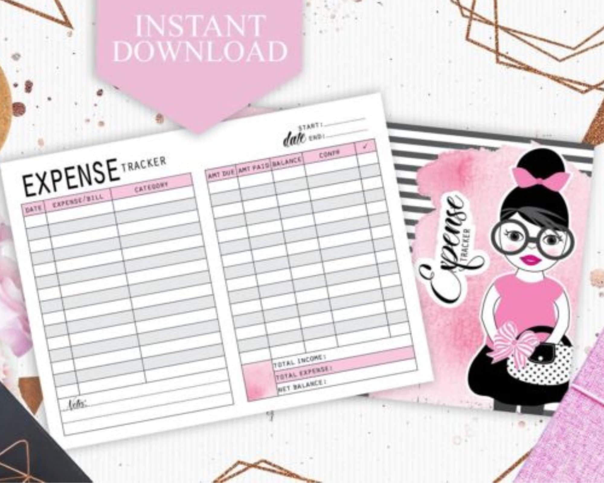 Pocket Expense Tracker, and Expense Tracker Printable, Tracker, Expense Tracker