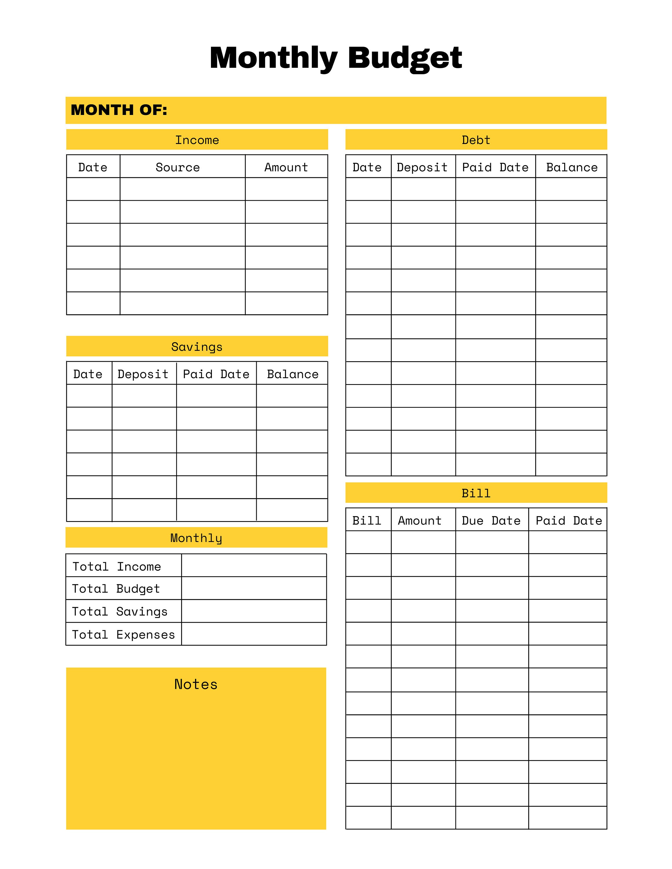 Monthly Budget Planner Bundle Monthly Planner, Financial Planner 