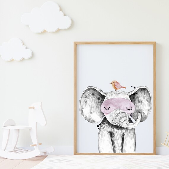 PRINTABLE Slumber Party Themed Safari Elephant Prints for Nursery