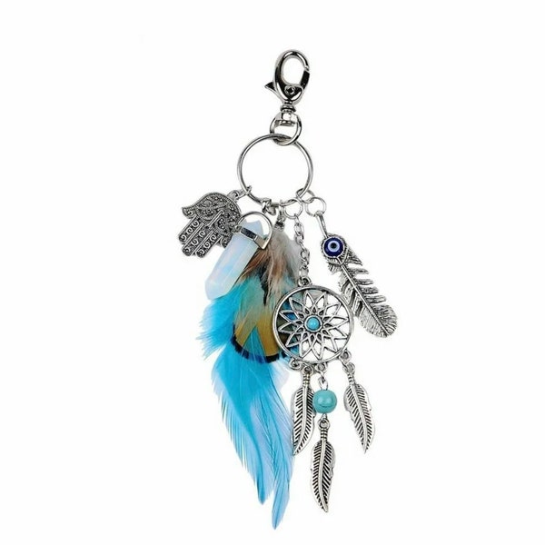 Feather Keychain keyring key Pendant Car Keychain dreamcatcher yin yang