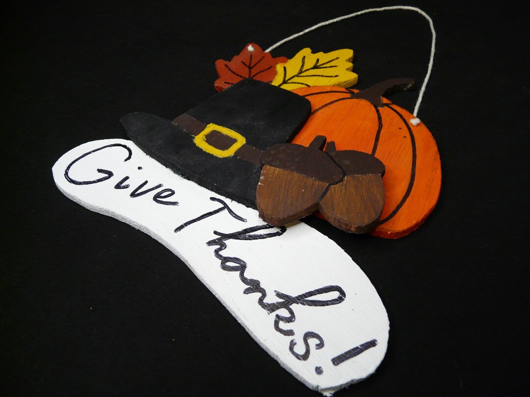 Handmade Thanksgiving Fall Autumn Harvest Decor Hand Painted "give ...