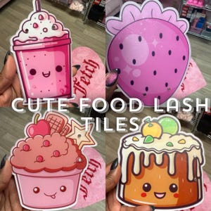 Assorted Lash Tiles, Fruit Cake, Sundae, Strawberry Shake, Mint Shake, Passion Fruit Shake, Berry Lash Pallets Thick and Sturdy with Magnets