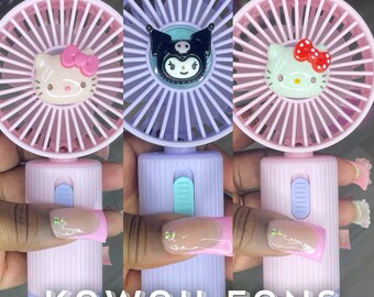 Kawaii Fan, Hello Kitty Fan, Kuromi Fan, Hello Kitty Electric Fan, Electric Lash Fan, USB Fan, Lash Fan, Lash Extension Fan, Hello Kitty