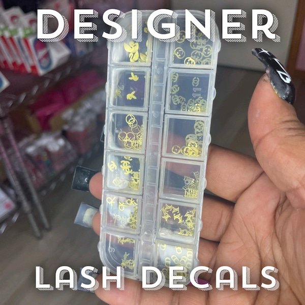 Designer Lash Decals, Lash Sequins, Nail Decals, Nail Sequins, Designer Decals, Gold Lash Decals, Gold Nail Decals, Gold Sequins