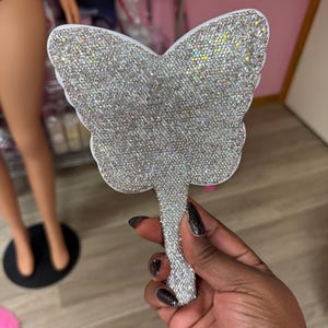 Butterfly Hand Mirror, Bling Butterfly Mirror, Y2K Bling Mirror, Rhinestone Bling Mirror, Lips Mirror, Butterfly Mirror, Hyaluron Mirror