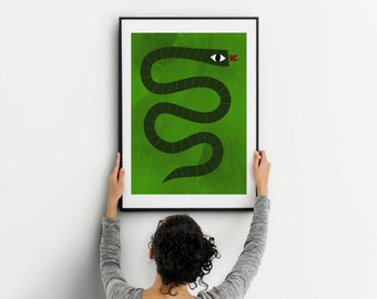 Simplistic Snake Illustration Digital Print