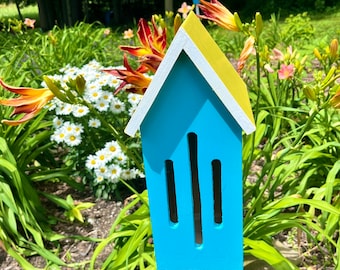 Handmade Solid Wood Butterfly House, Garden Decor