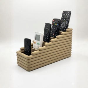 5 Slot Remote Holder | Modern Desk Organizer, Bioplastic Makeup Caddy