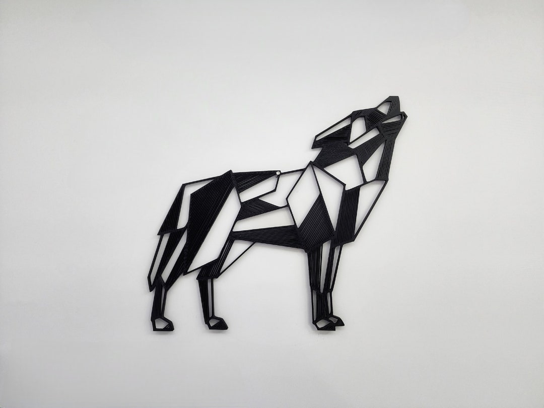 Geometric Wolf Wall Art 3D Printed Wall Ornament Handmade Etsy