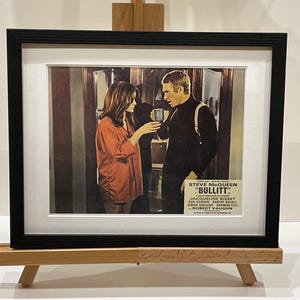Bullit Reproduction Framed Lobby Card with Steve McQueen 8.5X11 inches