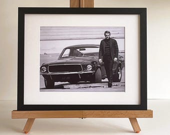 Bullitt Steve McQueen Framed 8X10 Inch B&W Print