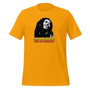 Bob Marley &quot;We&#39;re Jammin&#39;&quot; T-Shirt Reggae Rasta Music Tee Vintage Style