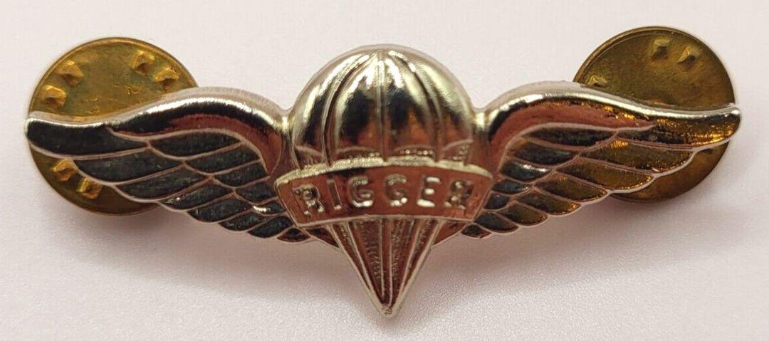 US Army Parachute Rigger Badge Pin Silver Tone Phillips Pub. P-66 ...
