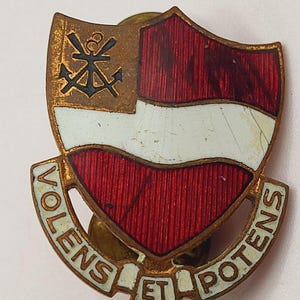 Militaria 4th Engineer Battalion Badge Pin Volens Et Potens