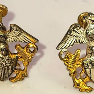 Vintage US Navy Officers Emblem Sweetheart Earrings Screw Back  Crossed Anchors