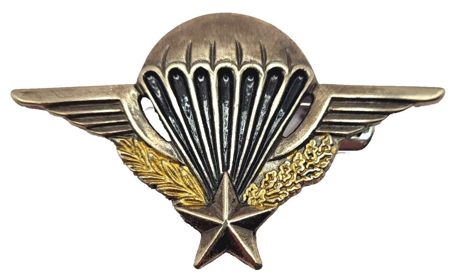 Militaria Vintage WWII French Parachutist Wings Pin Badge Jump