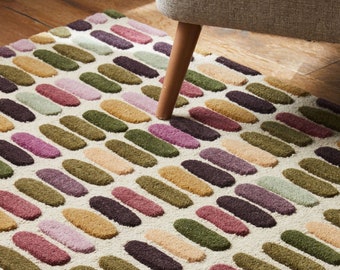 Pebbles Tufted Rug Hand Tufted Rug Tufted Wool Rug Hand Tuft Rug 5x8 6x9 7x10 8x10 9x12 10x14 feet  Rug Multi Colored Rug, Class Rugs